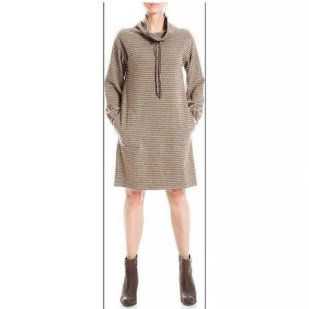 Max Studio Brown Houndstooth Dress